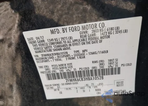 2017 Ford Flex Sel z USA, uszkodzony, nr VIN 2FMHK6C83HBA10528